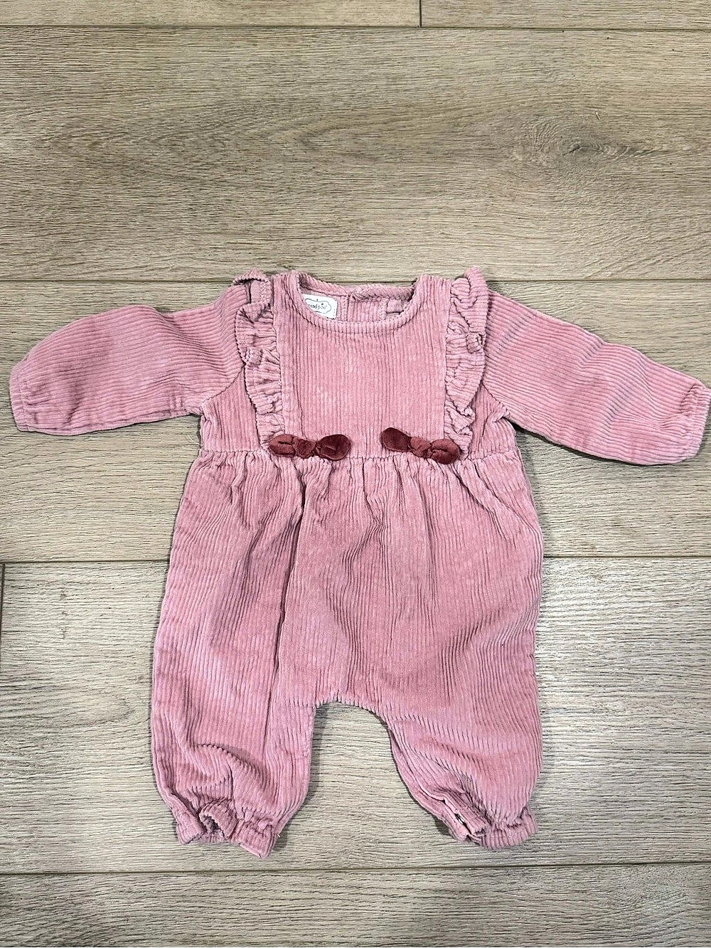 mud pie Baby Corduroy Romper Pink Baby 3-6M